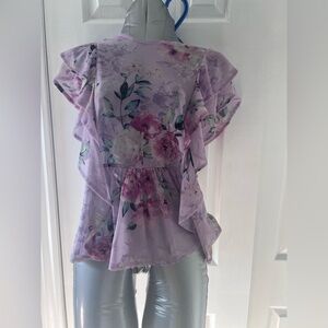 Floral Print Ruffle Top